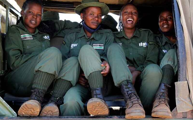 Kenyan all-female conservation ranger unit patrols amid COVID-19