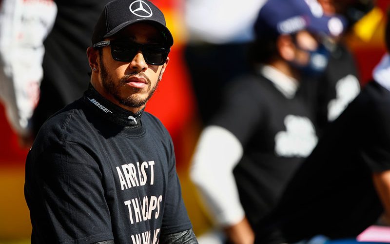 Hamilton not probed after taking a knee in ‘Arrest the Cops’ T-shirt