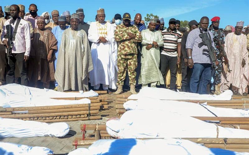 Nigeria buries 43 farmers killed by militants, dozens missing