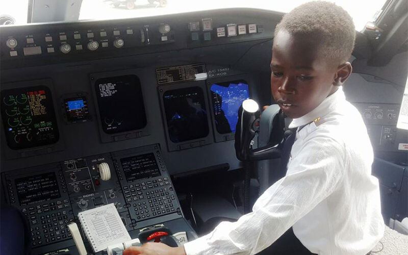 Seven year-old boy who adores Elon Musk is sensation on Ugandan aviation scene