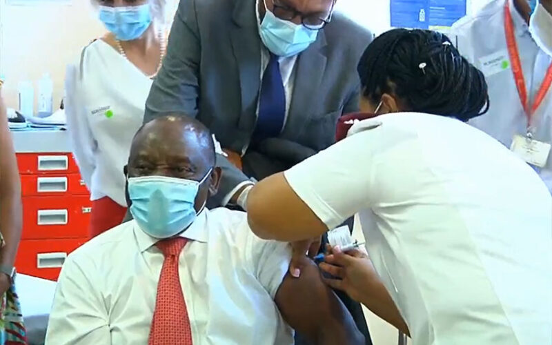 South African President receives COVID-19 vaccine jab