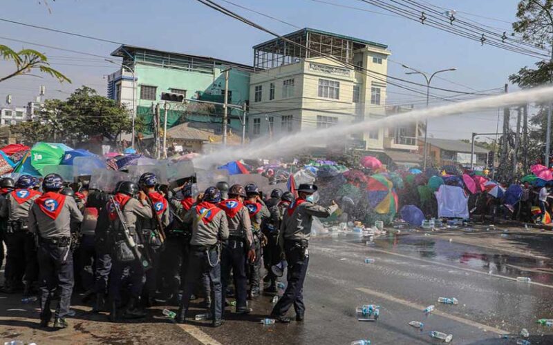 Myanmar police fire to disperse protest, four hurt, one critical