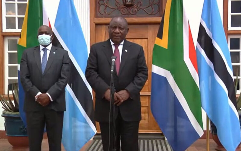 SA President Cyril Ramaphosa and Botswana President Eric Mokgweetsi Masisi