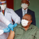 Kenya’s President Uhuru Kenyatta getting vaccinated