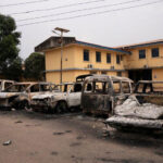 Nigeria-police-station-burnt-vehicles