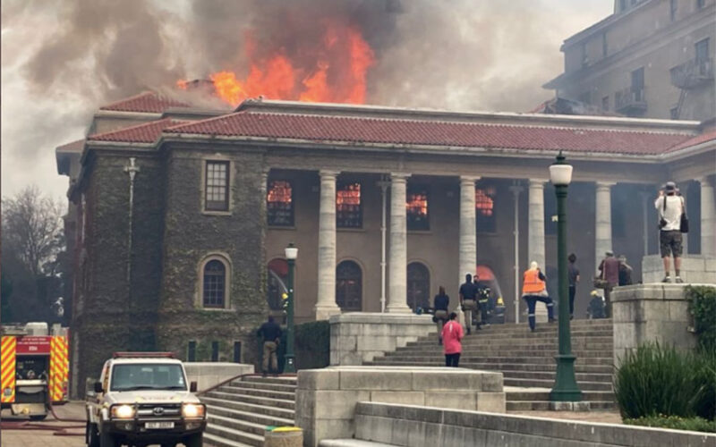 Battle to contain Cape Town fire, man arrested