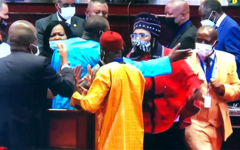 Police called as scuffles erupts at the Pan African Parliament