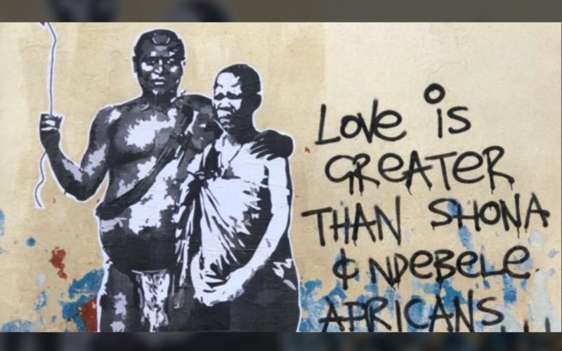 A street art mural in Zimbabwe exposes a divided society
