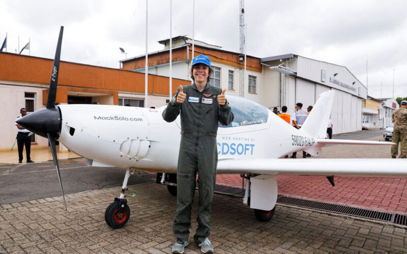 Teen pilot reaches Kenya in round the world quest
