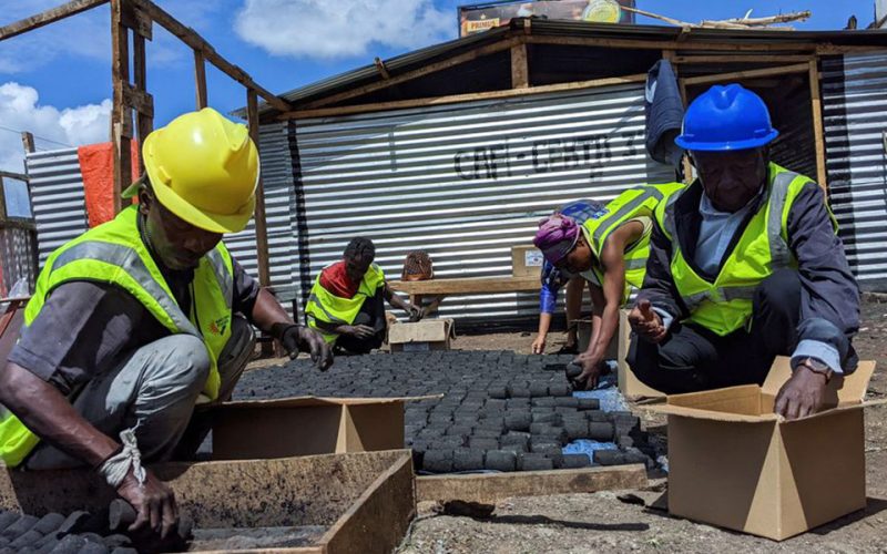 In Congo, elderly craft clean fuel pellets to keep active