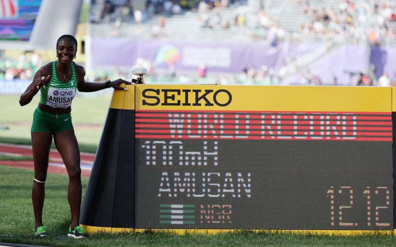 Nigeria’s Amusan breaks 100 metres hurdles world record
