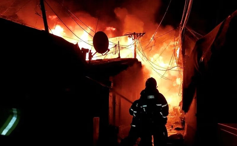 Hundreds evacuated as blaze erupts in slum next to Seoul’s posh Gangnam district