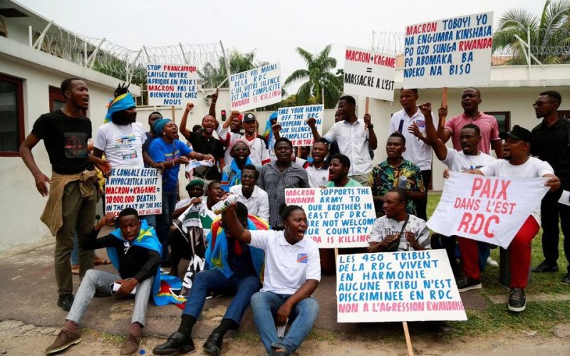 Some Congolese protest and question motives of Macron visit