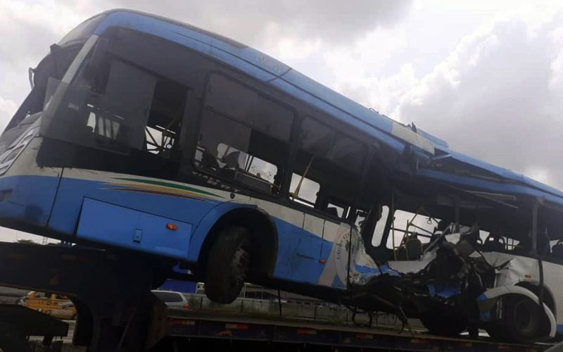 Train rams into public bus in Nigeria’s Lagos, killing six