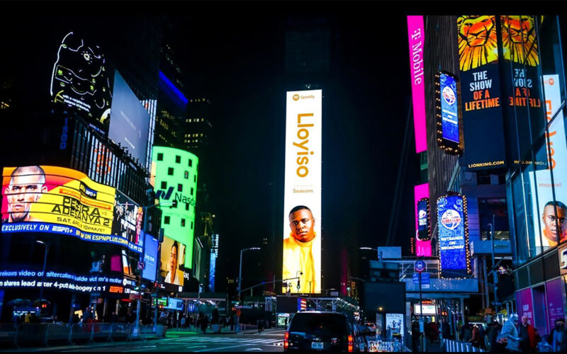 Spotify ‘excited’ to share SA’s Loyiso Gijana music as he goes live on Times Square’s Billboard