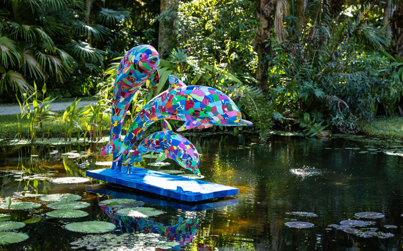Transforming discarded flip-flop waste into sculptures