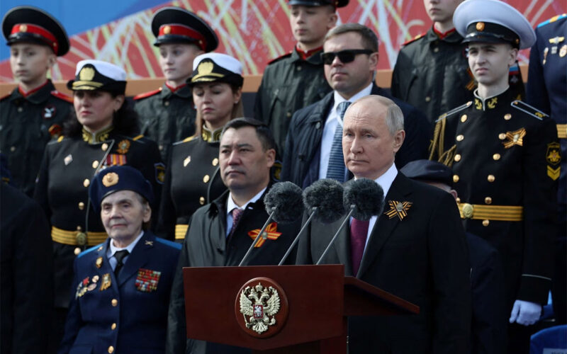 Russia targets Kyiv on Victory Day, parade pared back amid shortages at the front