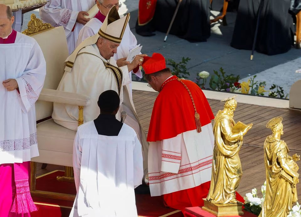 Putting stamp on future, pope names cardinals with tilt towards Asia