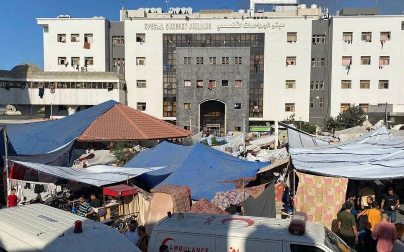Gaza’s main hospital becomes teeming camp for displaced people