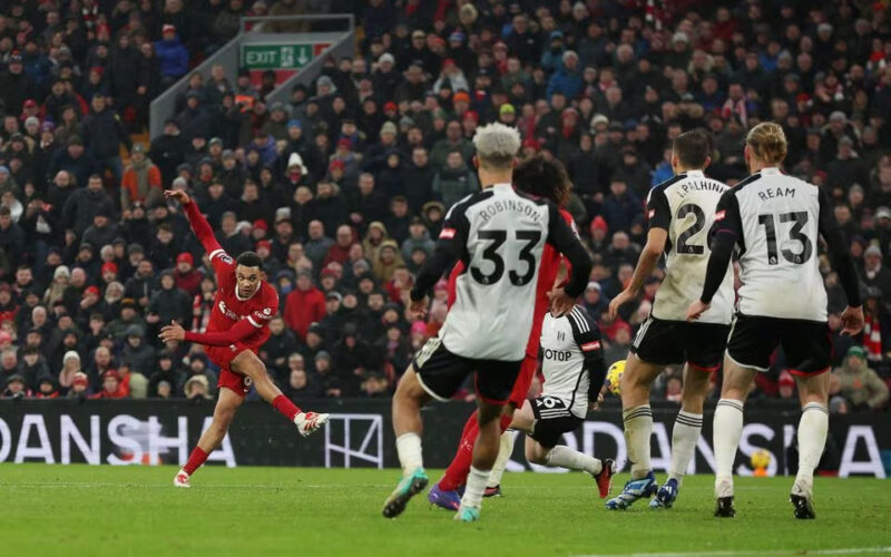 Liverpool score two late goals in 4-3 thriller against Fulham