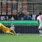 Croatia_Ivica Ivusic saves a penalty