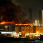 Crocus City Hall concert venue_Attack_burning