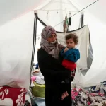 Displaced Palestinian woman Hana Tabash