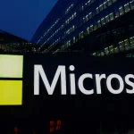 Microsoft logo at Microsoft offices