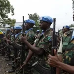 Tanzanian soldiers on a peacekeeping mission
