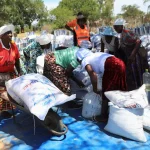 Zim_Villagers collect their monthly allocations of food aid