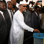 Chadian President Mahamat Idriss Deby casts his vote