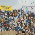 Supporters of Chadian interim President Mahamat Idriss Deby