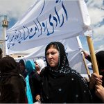 Afghan women protesting