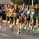 10 Olympic Games records held by Africans DSC_2099e_Isaac_Mpofu_spearheading_the_lead_group_shortly_before_half_way_in_the_2021_Sanlam_Cape_Town_Marathon