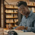 Student in Library