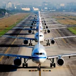 row of aircraft