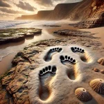 Fossilized human footprints_AI