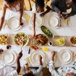 eating around a table