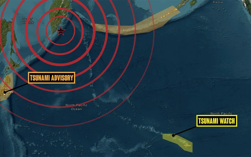 Tsunami warnings are triggering mass evacuations across the Pacific – even though the waves look small. Here’s why