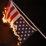 US flag burning