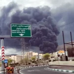 Tehran_oil storage_black smoke