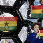 Astronaut_Christina Koch_Ghana flag
