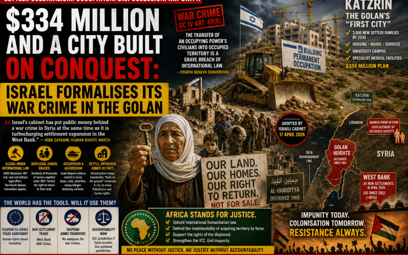 $334 Million and a city built on conquest: Israel formalises its war crime in the Golan